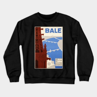 Bale,Basel,Switzerland,Travel Poster Crewneck Sweatshirt